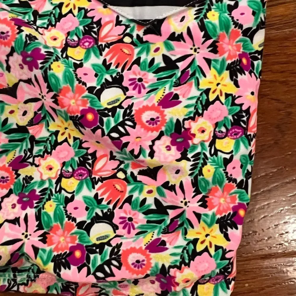 Old Navy Absolutely adorable girls floral and striped swim top size small